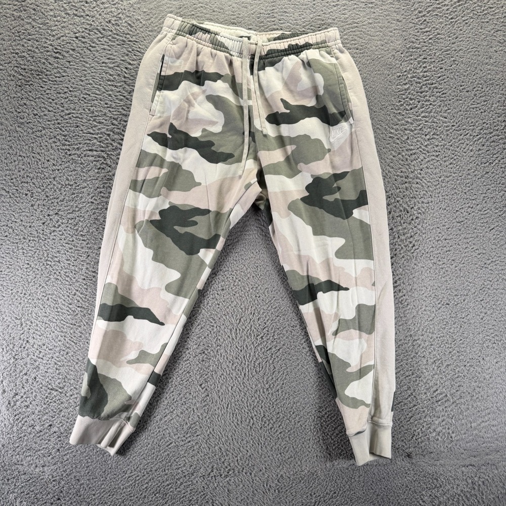 Nike Sweatpant Mens XL Gray Camouflage Cotton Tapered Training Workout Sports